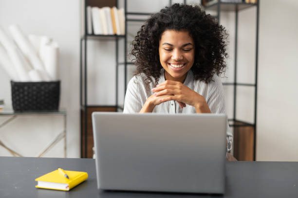 istock African American female freelancer studying online 1300321506