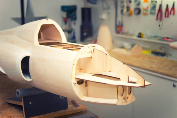 istock Airplane plane model made of wood 1300324134