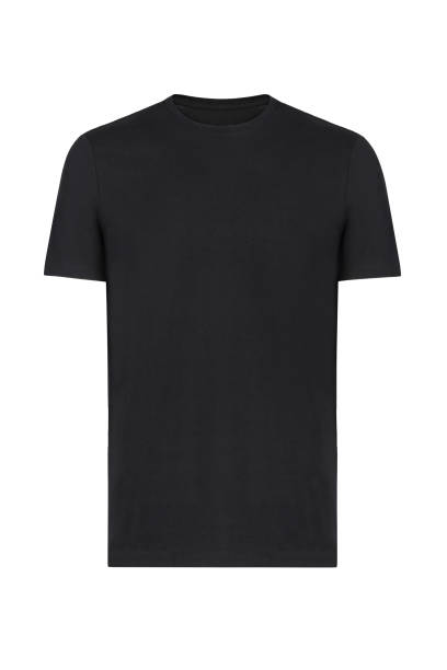 istock Blank black men's t-shirt. Front view 1300324399