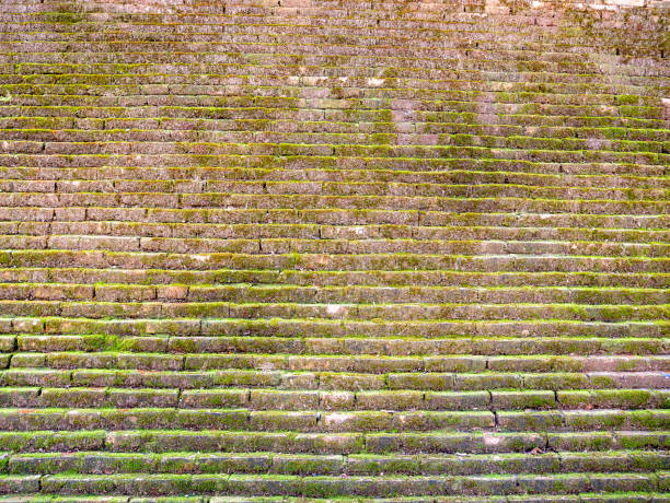 Hundreds of Years of Ancient Bricks Wall in Underground Temple Chiang Mai Province