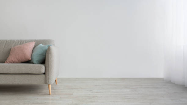 istock Minimal in interior and bright room at home 1300328111