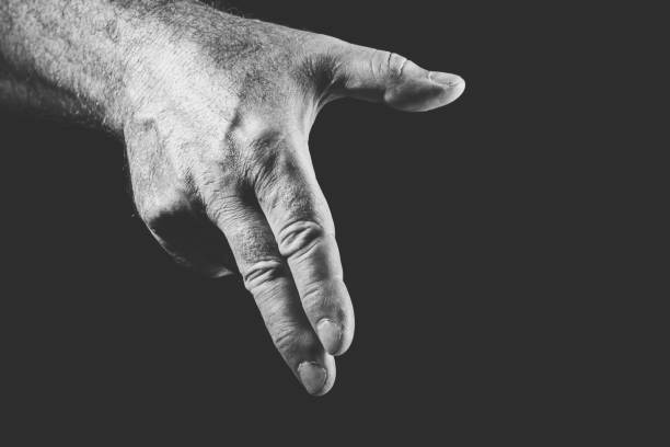 istock hand that shows that everything is right, in black and white 1300333500