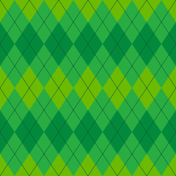 ilustrações de stock, clip art, desenhos animados e ícones de green argyle seamless vector pattern - textile backgrounds irish culture decoration