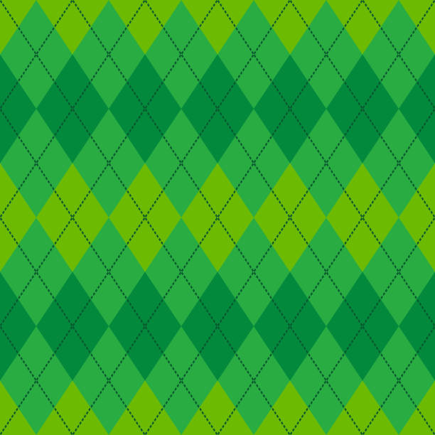 зеленый аргайл бесшовные векторный шаблон - checked old fashioned backdrop backgrounds stock illustrations
