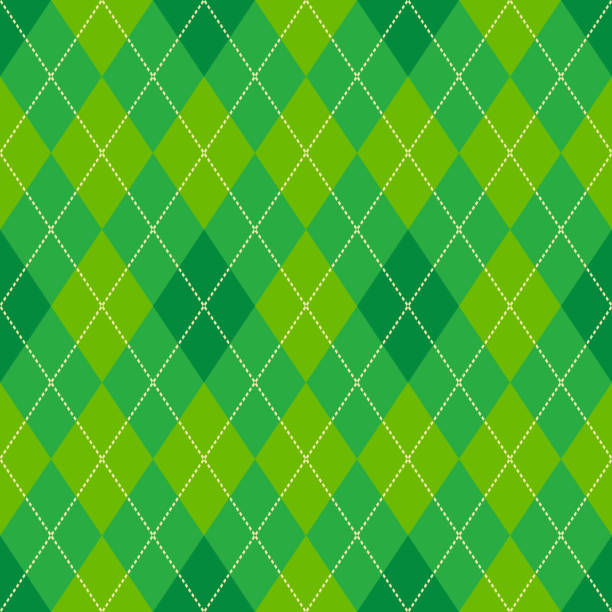 ilustrações de stock, clip art, desenhos animados e ícones de green argyle seamless vector pattern - textile backgrounds irish culture decoration