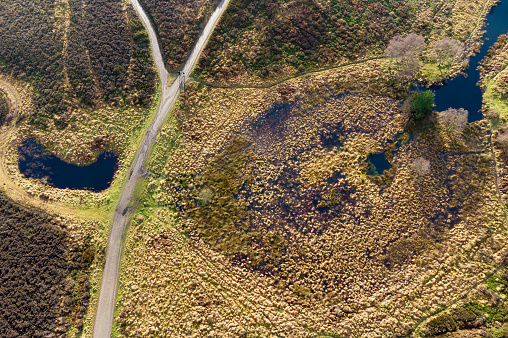 Aerial view of heathland at Cannock Chase, AONB
