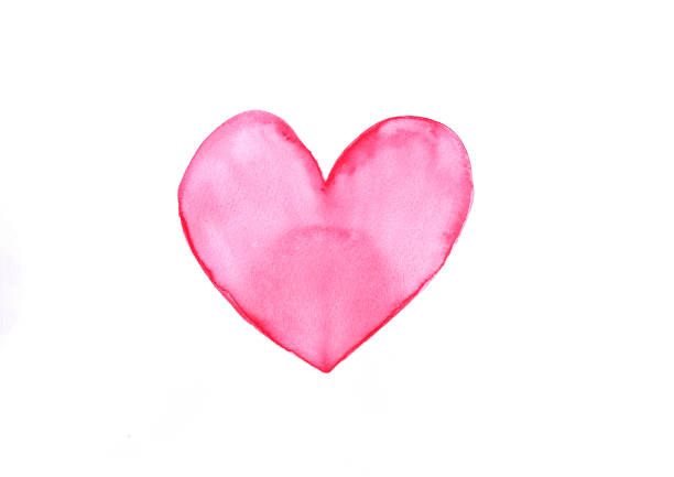 istock Heart was painting with watercolor on white paper 1300338196