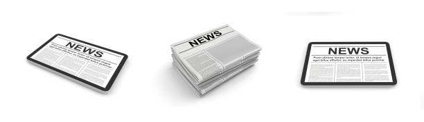 istock Newspaper and tablet pc on a white background. Blank space for news page template. 1300339270