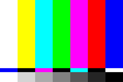 TV Screen Test. Television Test Pattern Stripes. Retro Style Screensaver. Vector Illustration