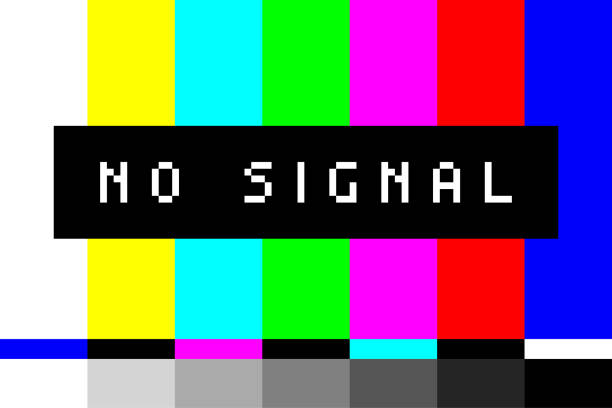 istock No Signal - TV Screen Test. Television Test Pattern Stripes. Retro Style Screensaver. Vector Illustration 1300341710