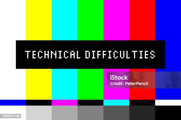 Technical Diffi Screen Technical Difficulties Tv Screen Test Television Test Pattern Stripes ...