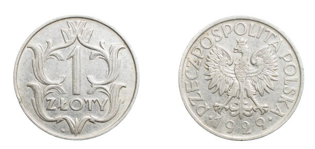 istock one Polish zloty coin on a white isolated background 1300343502