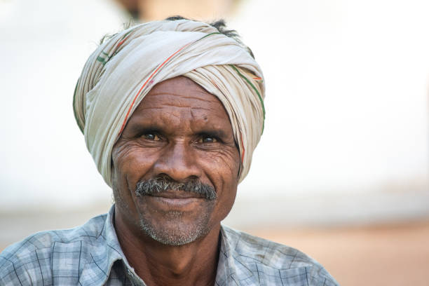TIKAMGARH, MADHYA PRADESH, INDIA - JANUARY 23, 2021: Portrait of indian old man.