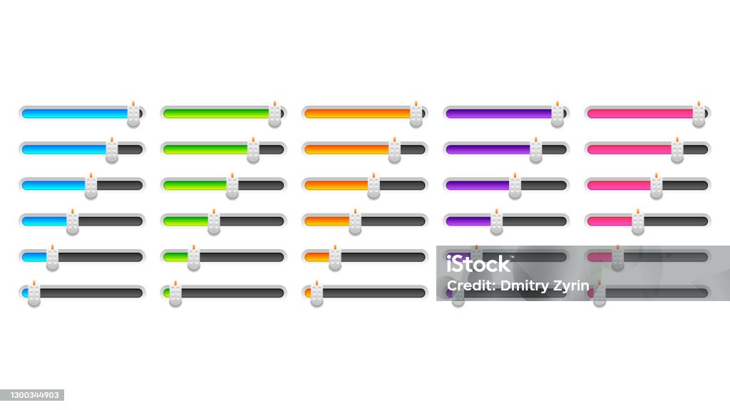 Set Collection Progress Loading Bar Color Gradient Vector Design Style ...