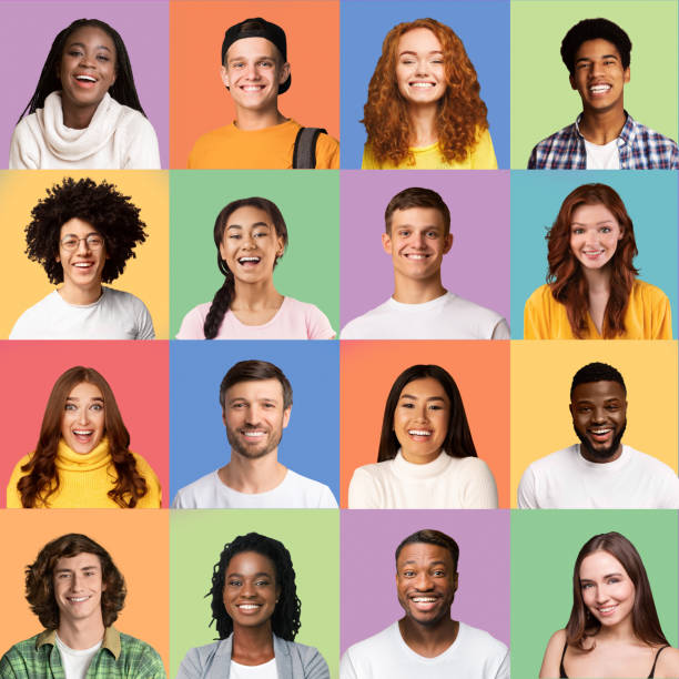 istock Collection Of Diverse Millennials Portraits In Square Collage, Colored Backgrounds 1300346382