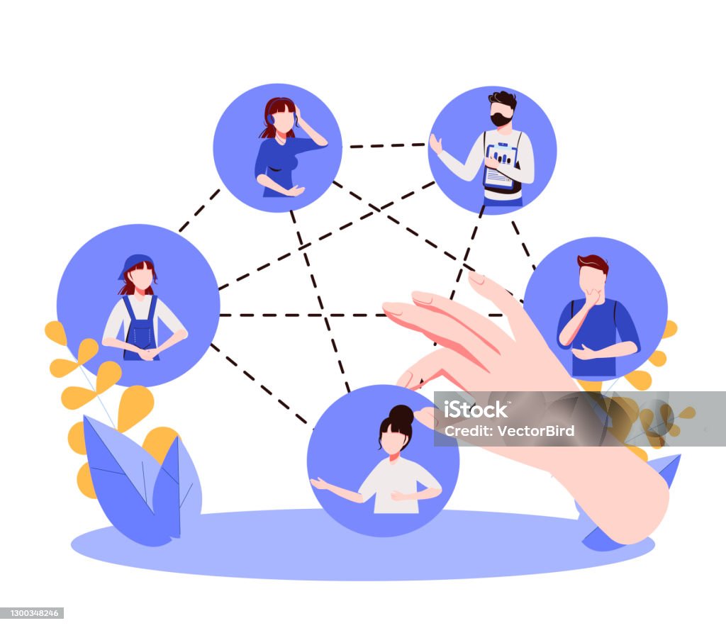 Create Job Team Image Building Team With Members Selection For Work Project Tiny Persons ...