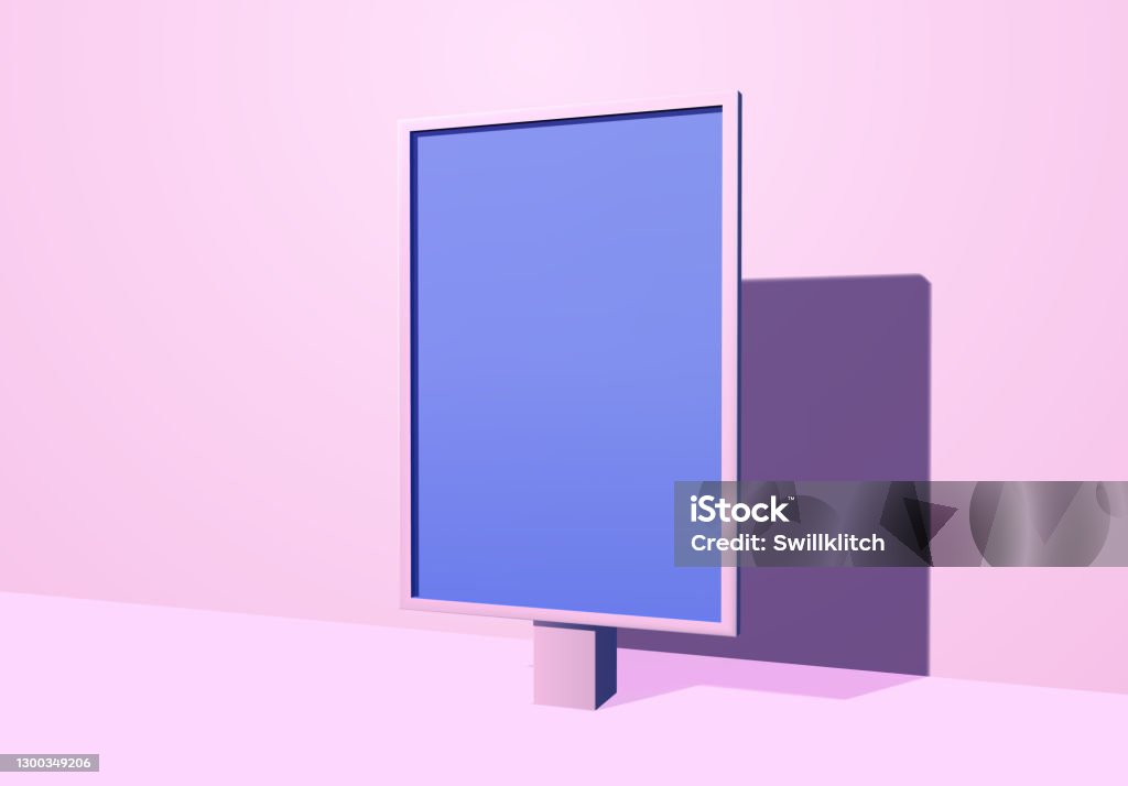 Pink Sign Background Abstract Pink Background With Signage Stand Vector Illustration Stock ...