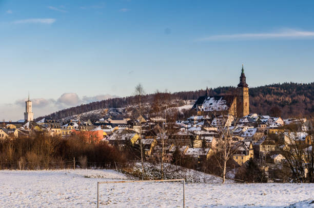 Winter in Schneeberg Saxony East Germany