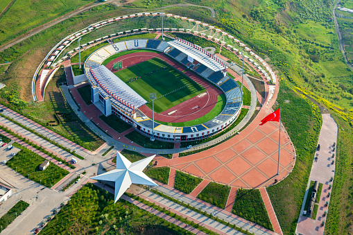 karabük,turkey 30 04 2015 Aerial view of Karabuk University football stadium