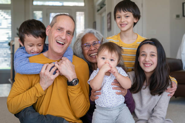 istock Happy mixed race multi-generational family 1300362430