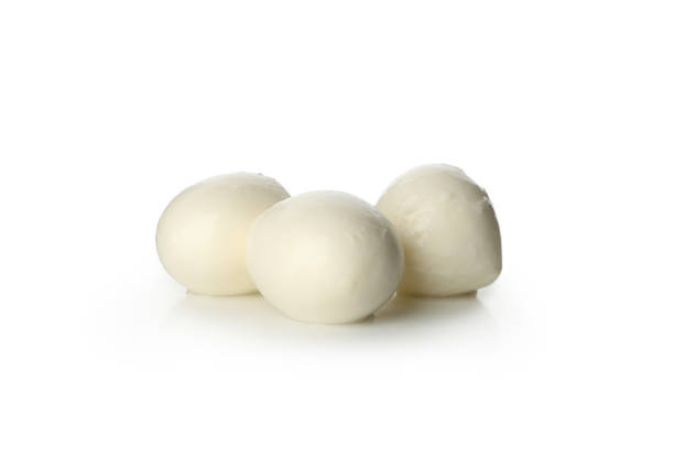 istock Delicious mozzarella cheese isolated on white background 1300362684
