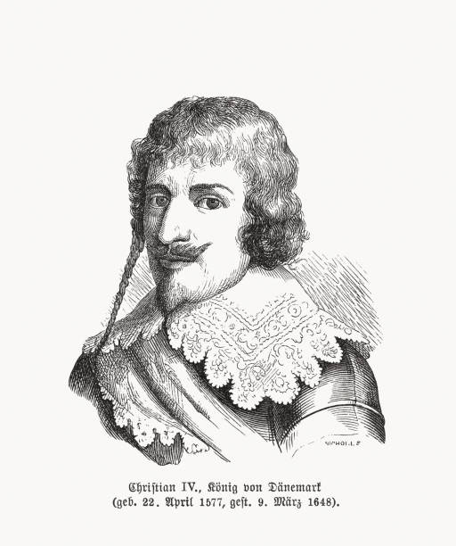 ilustrações de stock, clip art, desenhos animados e ícones de christian iv, king of denmark (1577-1648), wood engraving, published in 1893 - king of sweden