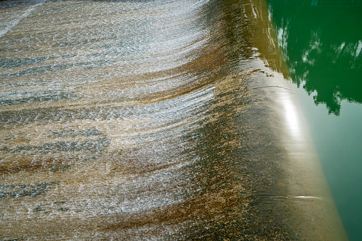 Water streaming from Akbas dam, close to Serik, Antalya, Turkey