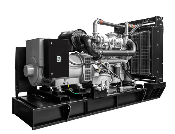 gas piston mobile  diesel motor electric generator isolated on white background,  industry power energy engine concept - turbo diesel imagens e fotografias de stock