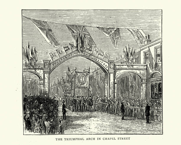 istock Triumphal arch and Parade, Chapel Street, Southport, 1872 1300375582