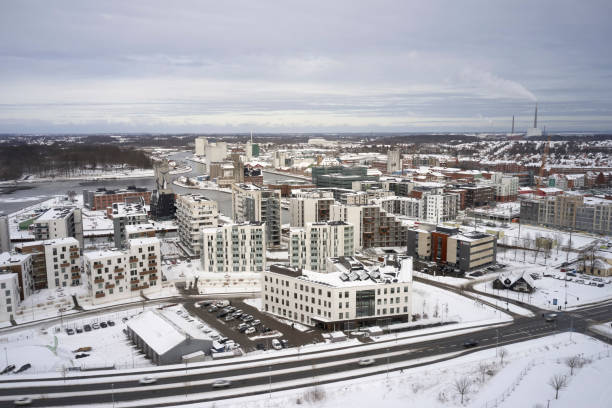 istock Residential district at waterfront in winter 1300375787