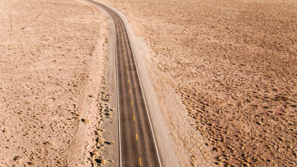 istock Top Down Drone Shot of Highway in Nevada 1300377549