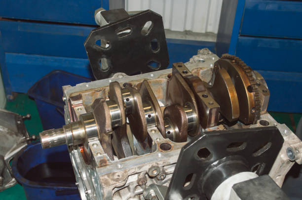 istock The crankshaft installed in the engine cylinder block 1300382716