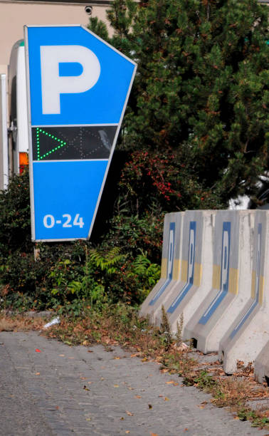 istock blue parking sign with white P letter 1300388772