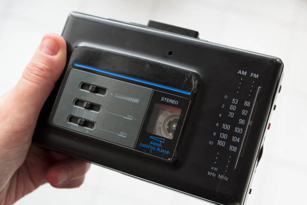 istock Hand holding a vintage walkman 1300393797