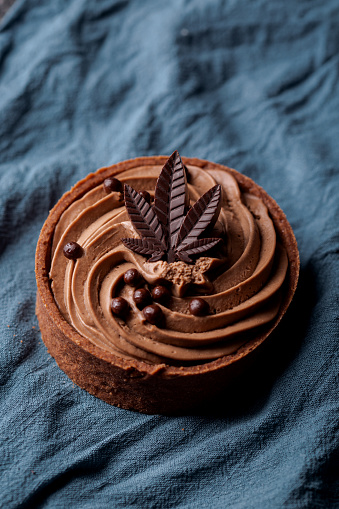 Delicious cannabis infused chocolate tart for a special dessert occasion such as Valentines Day, Thanksgiving or Christmas. Can be infused with high THC or CBD.
