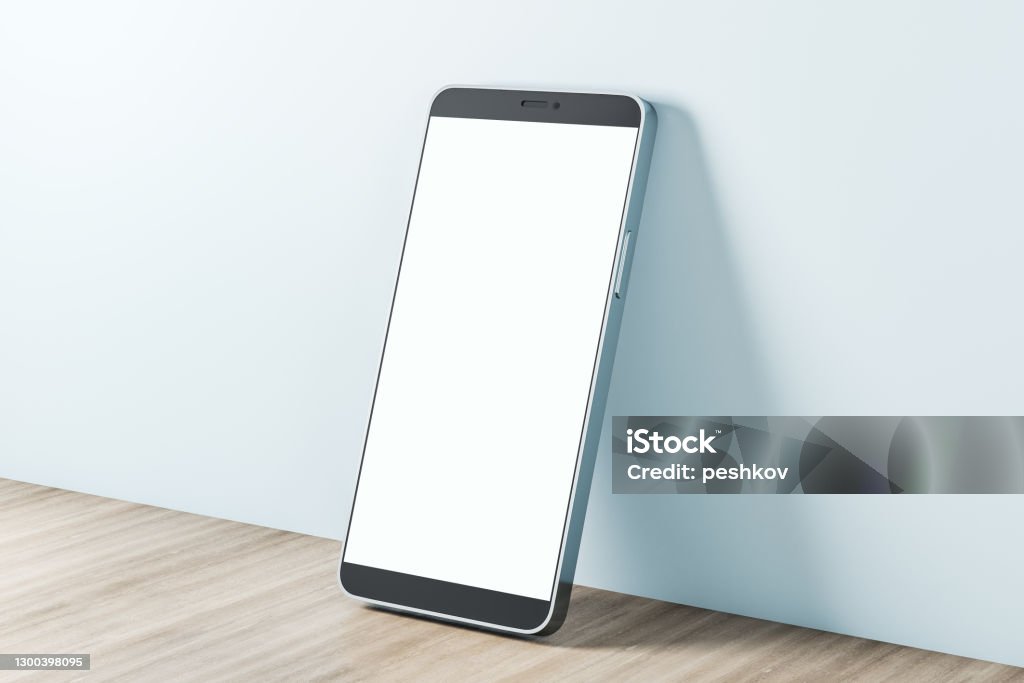 Empty Phone Screen Examples Modern Mobile Smartphone With Empty Blank Screen Stock Photo - Download ...