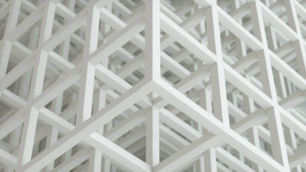 istock White Grey Cubes Business Background. Abstract architecture Beautiful seamless cubic puzzle. 3d render 1300403937