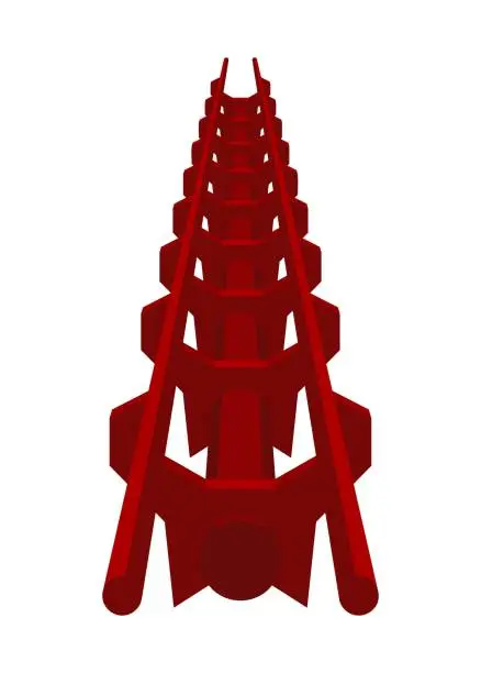 Vector illustration of Roller coaster track. Simple flat illustration