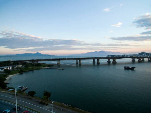 istock Aerial view Florianopolis bridge, Brazil. July, 2017. 1300406889