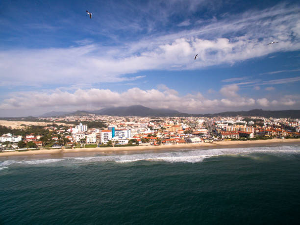 istock Aerial view Ingleses Beach in Florianopolis, Brazil. July, 2017. 1300407025