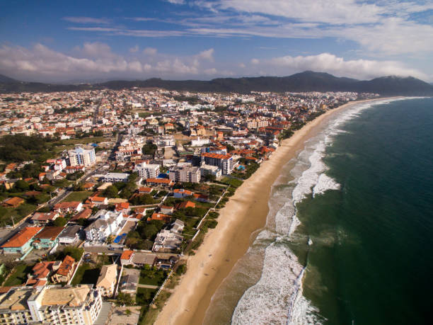 istock Aerial view Ingleses Beach in Florianopolis, Brazil. July, 2017. 1300407675