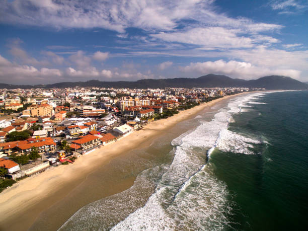 istock Aerial view Ingleses Beach in Florianopolis, Brazil. July, 2017. 1300408104