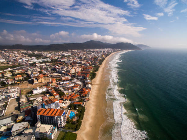 istock Aerial view Ingleses Beach in Florianopolis, Brazil. July, 2017. 1300408681