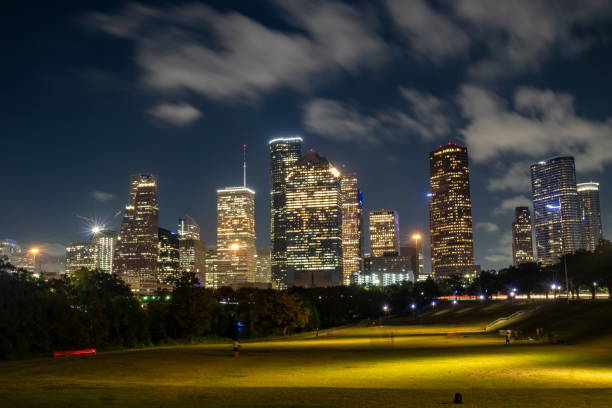 istock Downtown Houston and Eleanor Tinsley Park at Night 1300409715