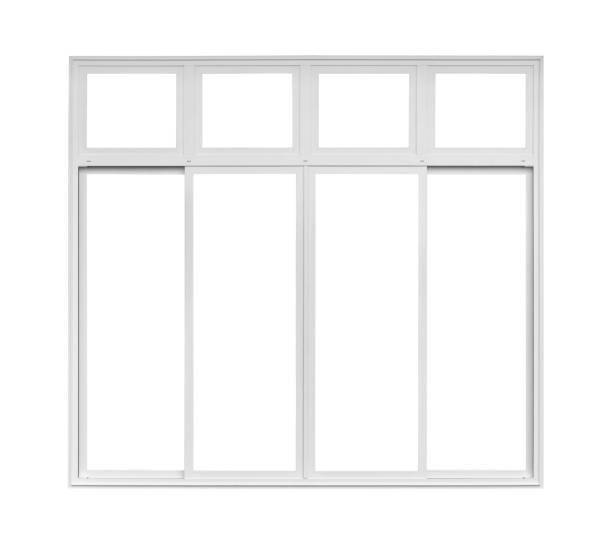 istock Real modern house window frame isolated on white background with clipping path 1300410186