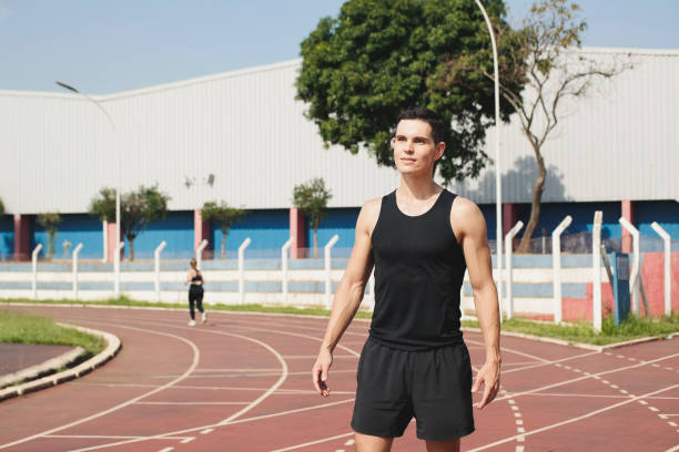 istock Runner in an athletics track 1300412305