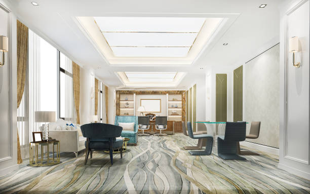 istock 3d rendering luxury business meeting and working room in executive office 1300412358