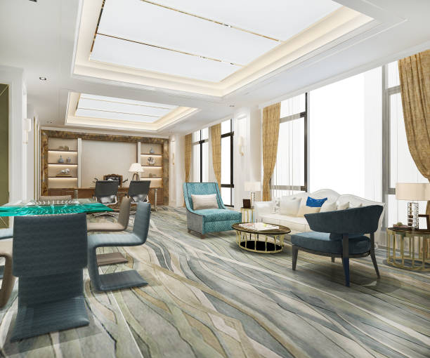 istock 3d rendering luxury business meeting and working room in executive office 1300412360