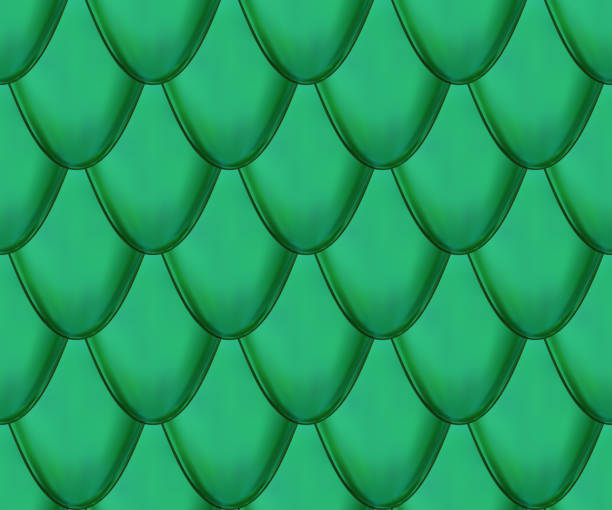 istock Seamless vector pattern. Snake or dragon green skin with scales. Fantasy texture. 1300417164