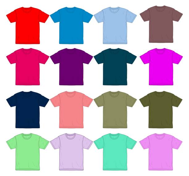 istock t shirt design template / mockup full colors for men, graphic vector illustration 1300420497